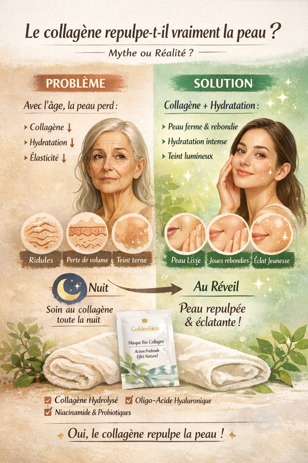 Est-ce que le collagène repulpe la peau ?