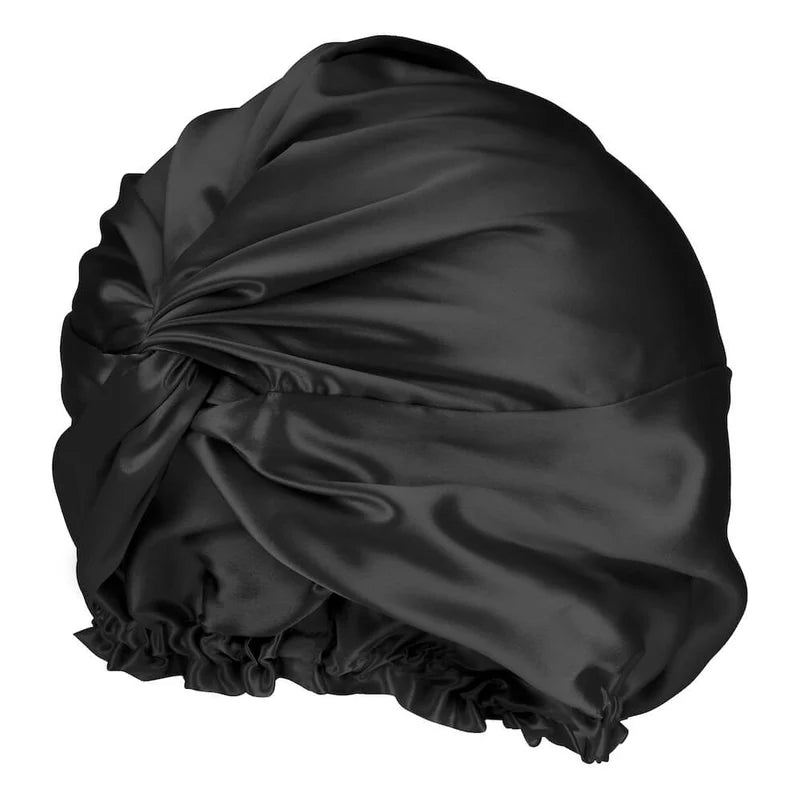 Bonnet de nuit turban en soie + Chouchou en soie offert
