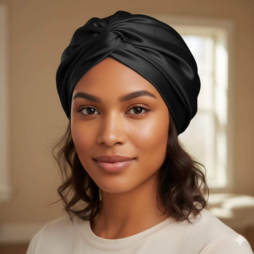 bonnet en satin en soie