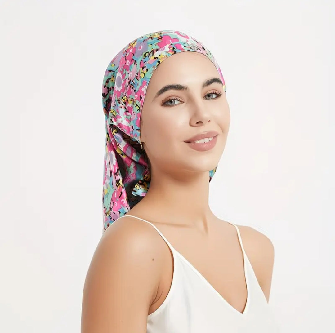 Bonnet de nuit en soie ajustable
